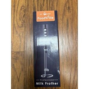 MF02 Rechargeable Milk Frother Handheld Foam Maker with Stainless Whisk Black